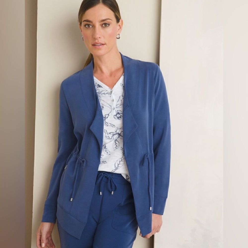 Chicos Zenergy Sandwashed Draped Jacket - Picture 10 of 11